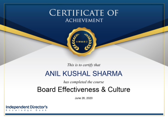 Board Effectiveness and Culture Certificate